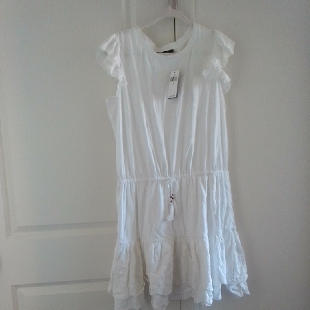 Lauren Ralph Lauren White Ruffled Casual Dress